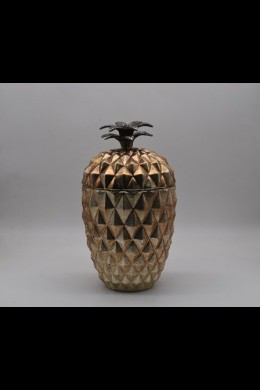 15.25"H ANTIQUE GLASS PINEAPPLE CANISTER [621845]
